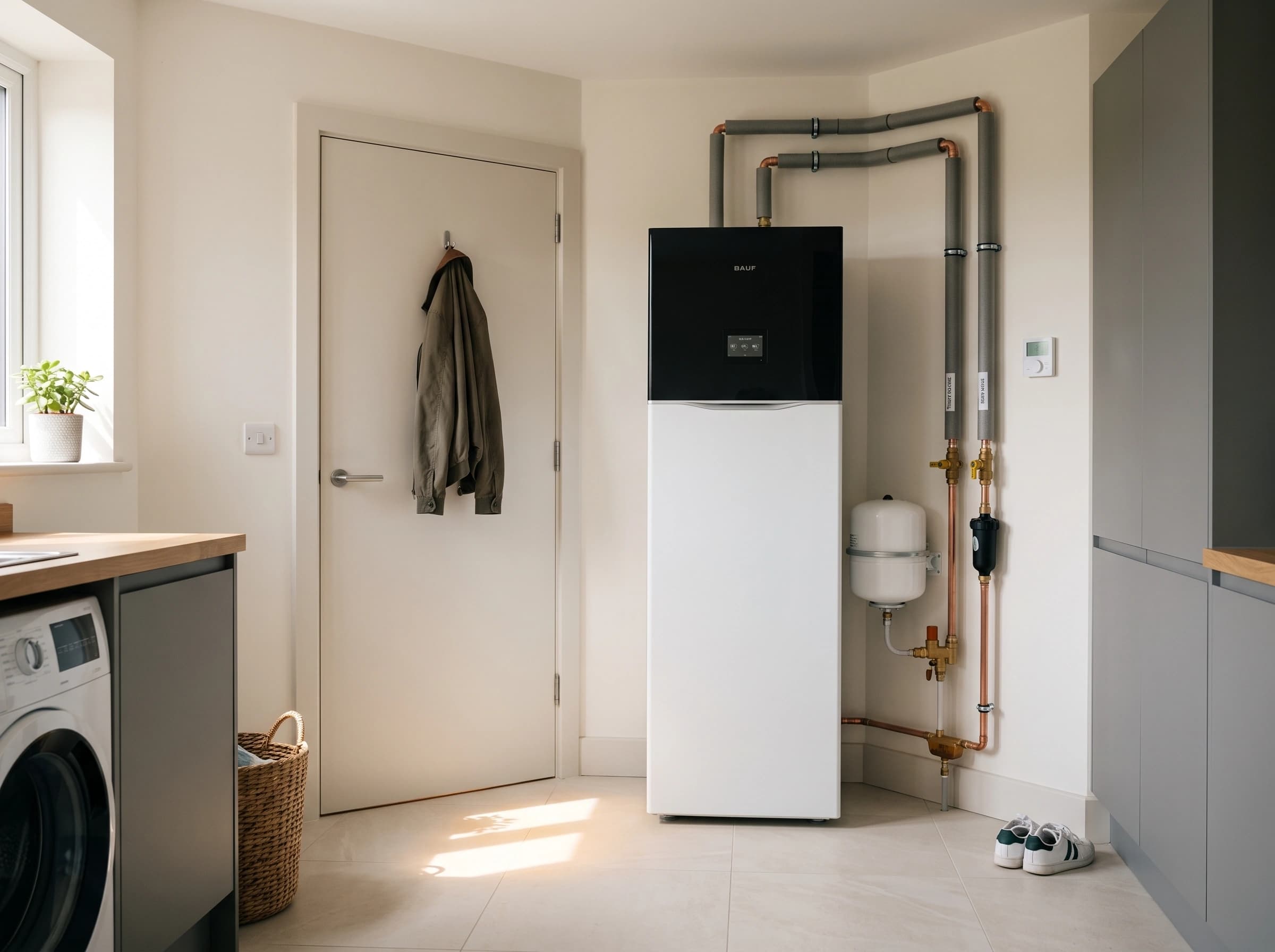 All-in-One Innenturm im Hauswirtschaftsraum neben einer Tür